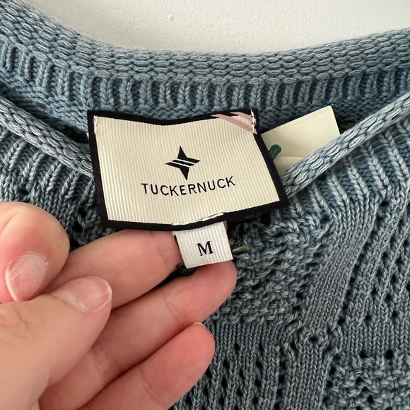 NWT Tuckernuck Indigo Pointelle Porter Top Size Medium - Picture 10 of 11